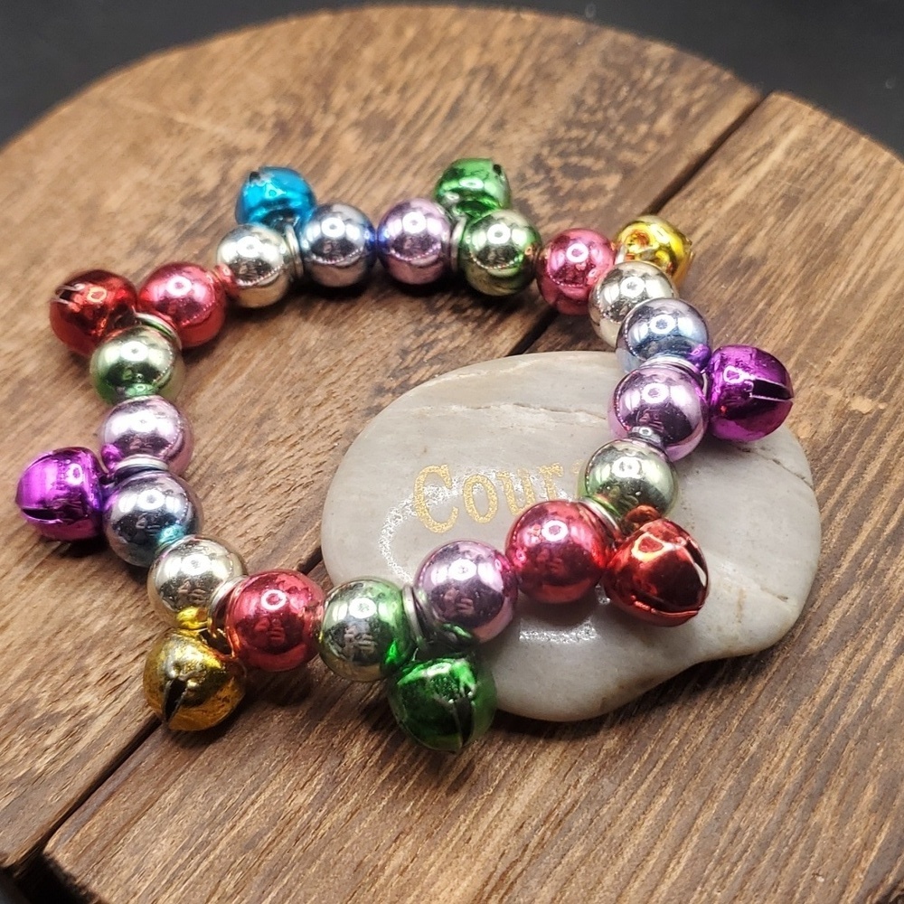 B2828 jingle bell‎ ornamental bracelet festive bright colorful seasonal